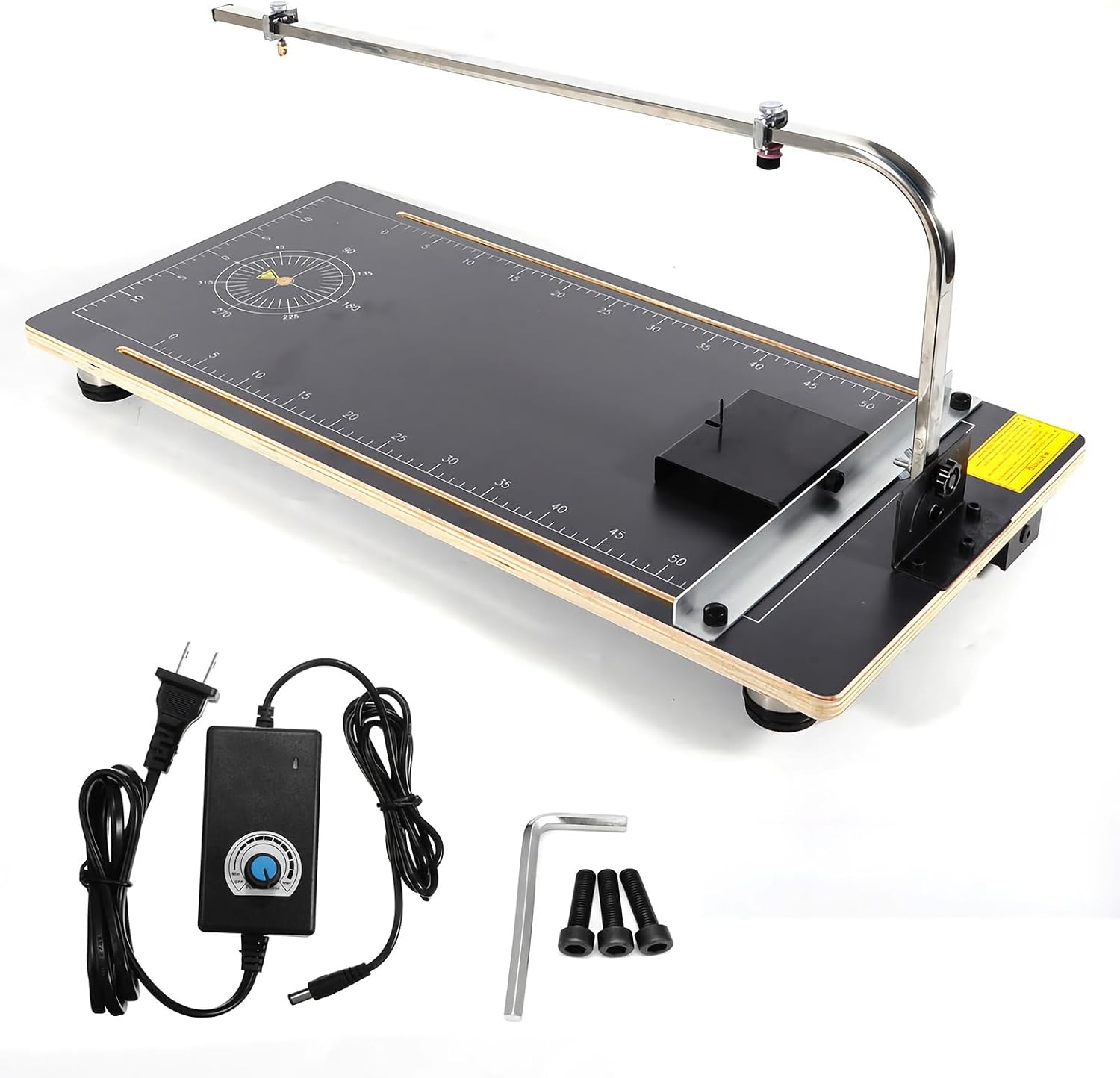 Vertical Foam Cutting Machine Hot Wire Foam Cutter with 15x30.7inch/38 * 78cm Black Table for Foams Sponge Pearl Cotton KT Board 110V 24W