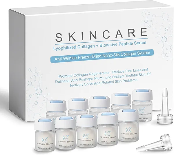 Noviqo Freeze Dried Collagen for Face, Anti-Wrinkle Freeze-Dried, Nano-Silk Collagen System, Instant Face & Eye Lift Treatment, Suitable for Skin Care