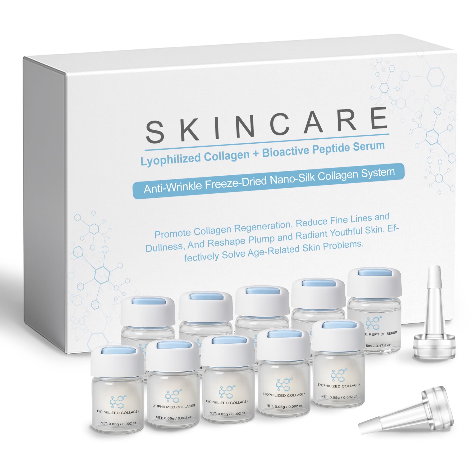 Noviqo Freeze Dried Collagen for Face, Anti-Wrinkle Freeze-Dried, Nano-Silk Collagen System, Instant Face & Eye Lift Treatment, Suitable for Skin Care