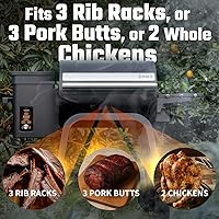 Vista 5 de Brisk It Zelos-450 - Parrilla eléctrica para ahumar pellets de madera, parrilla inteligente con WiFi, parrilla y ahumador 7 en 1, controlador PID