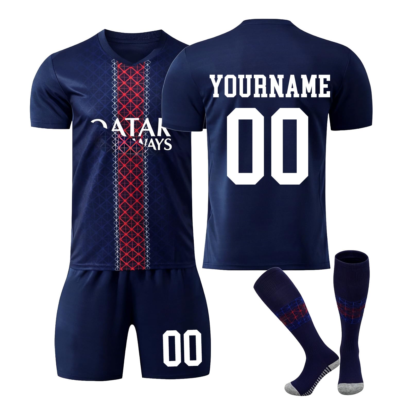 Champions League 2026 Camiseta de Fútbol Personalizadas Nombre Número para Hombres y Niño, Equipación Fútbol con Conjunto Top Pantalón Corto y Calcetines Regalo de Futbol camiseta españa mundial 2026 - 5