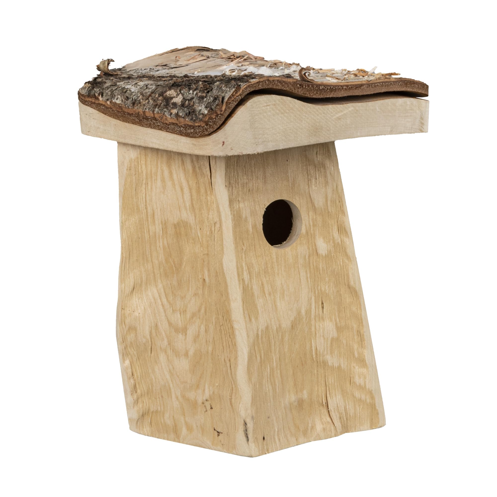 Windhager Nistkasten Log Cabin | abnehmbares Dach | Einflugloch Ø 28 mm, aus Birkenholz | Vogelhaus für Meisenarten, Vogelnistkasten zum Aufhängen, Brutkasten für Vögel, Nisthilfe | langlebig