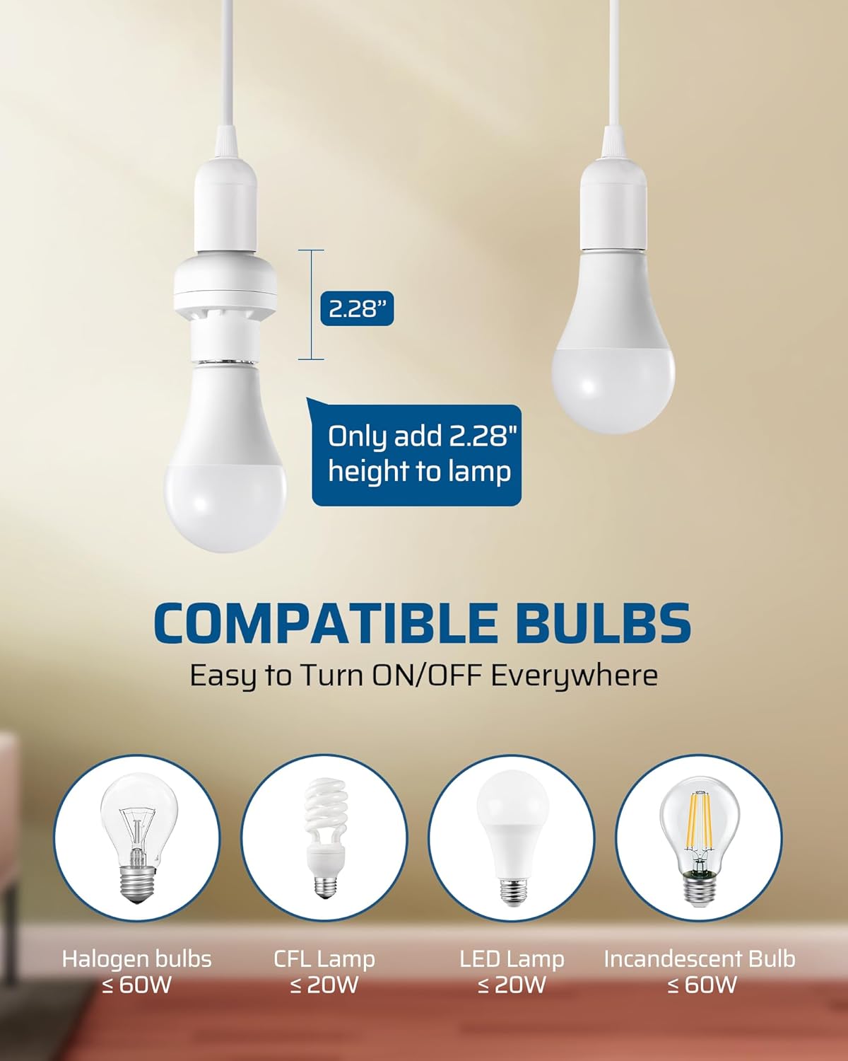 DEWENWILS Remote Control Light Socket, Remote Control Light Bulbs