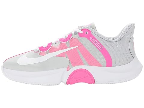 nike women's court air zoom gp turbo tennis shoes white and laser fuchsia