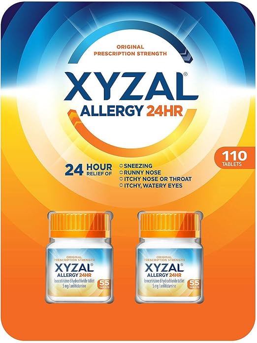 Xyzal Allergy 24 Hour, 55 Count, 2 Pack (110 ct. Total)