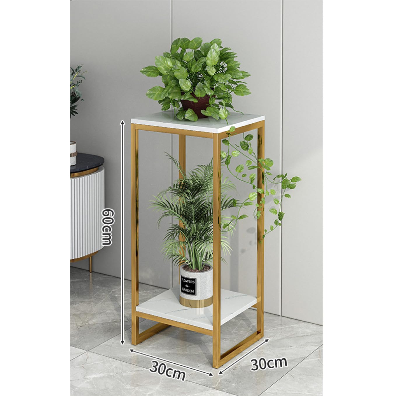 2層透かし彫りトレイデザイン、観葉植物・花ディスプレイラック 2層透かし彫りトレイデザイン、観葉植物・花ディスプレイラック