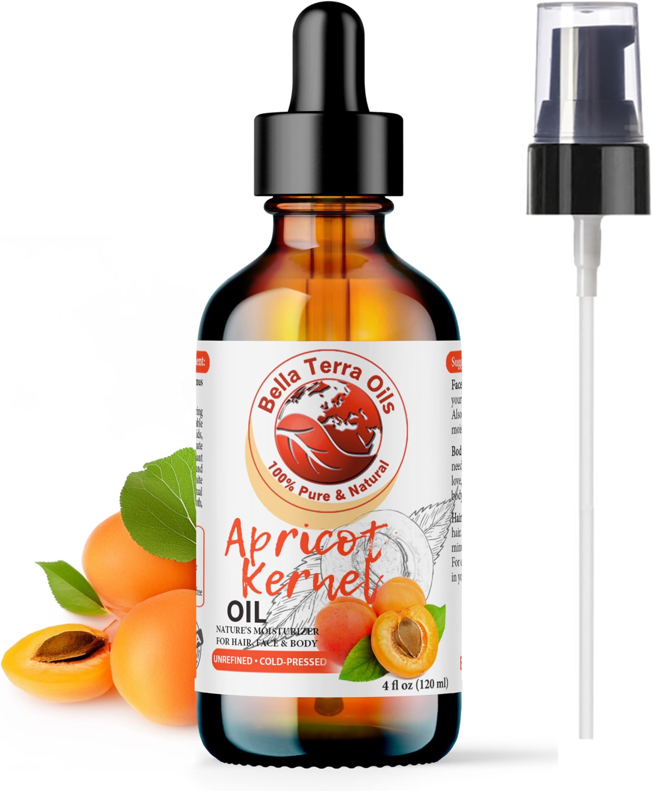 Natural Apricot Kernel Oil 4oz - Dive into Natural Apricot's Nutritional Excellence, High in Vitamin C, Promotes Supple & Radiant Skin