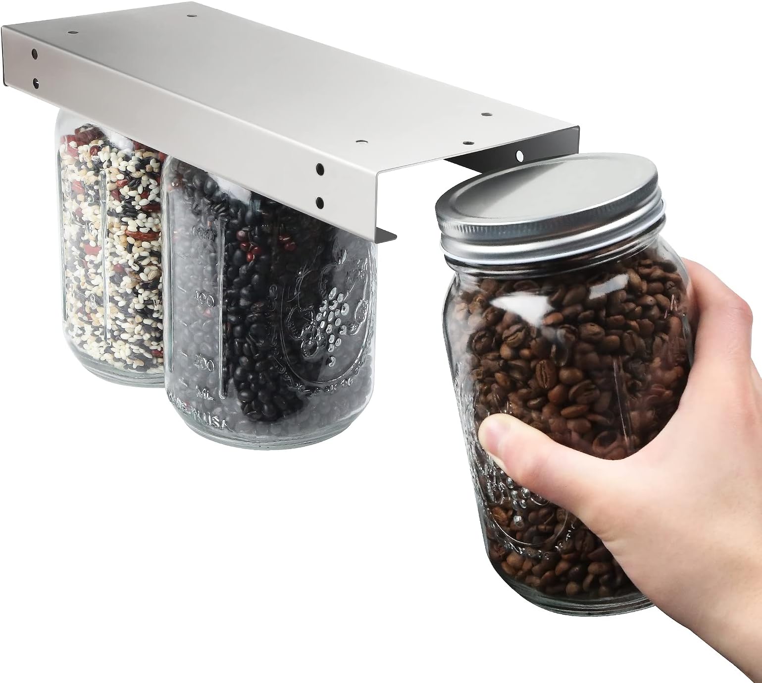 YEEPON mason jar rack,mason jar holders ,Wide Mouth(2Pack) and regular mouth(2Pack) (Wide Mouth)