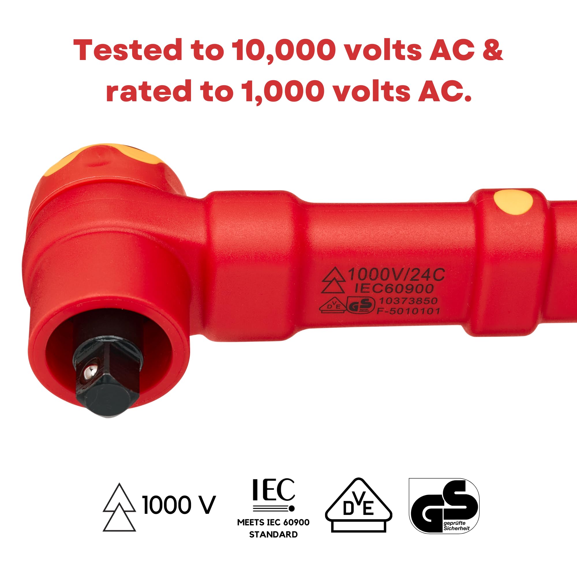 FESA Llave dinamométrica aislada para electricista (unidad de 1 cm, rango de 10-50 Nm) | Con fácil ajuste de par y visualización de escala: cada llave aislada tiene identificación para trazabilidad