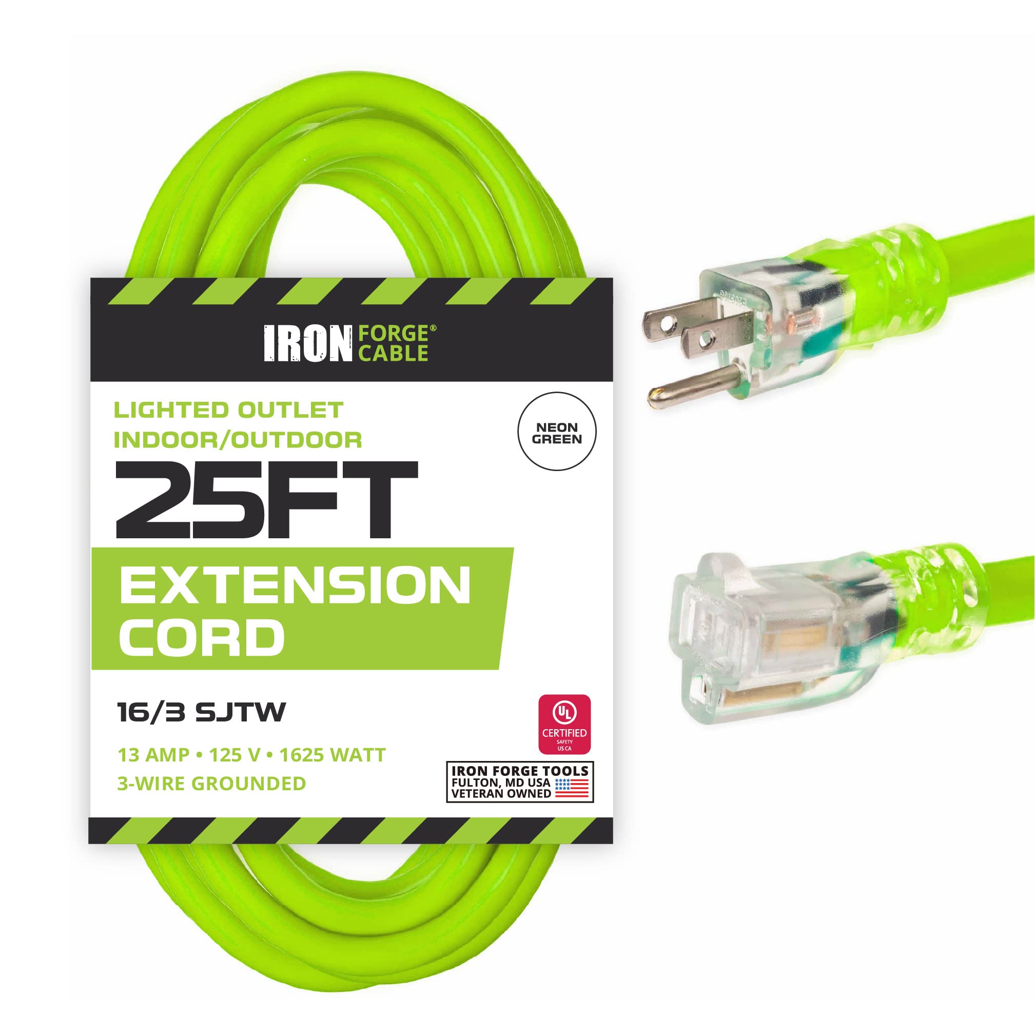 Iron Forge Cable Weatherproof 25 Ft Outdoor Extension Cord - 16/3