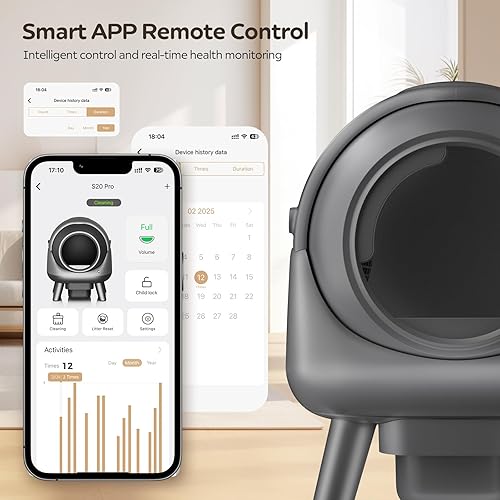 Miniatura 4 de Caja de arena autolimpiante, caja de arena automática para gatos para múltiples gatos, robot con control de aplicación, protección de seguridad dual