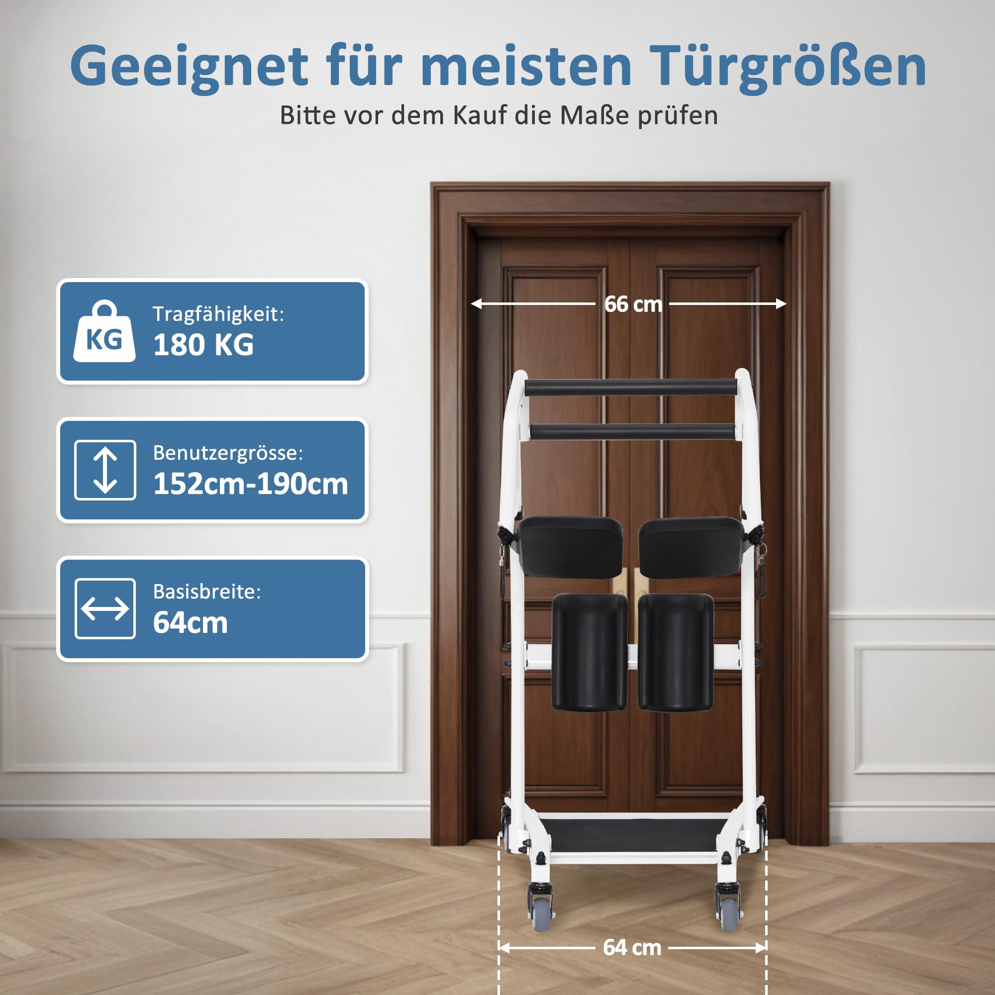 M MCombo STA447BK - Elevador de pacientes con correa de transferencia, ayuda para levantarse de la cama para personas mayores, cuidado y ayuda, 180 kg, silla de ruedas 86 x 64 x 118 cm