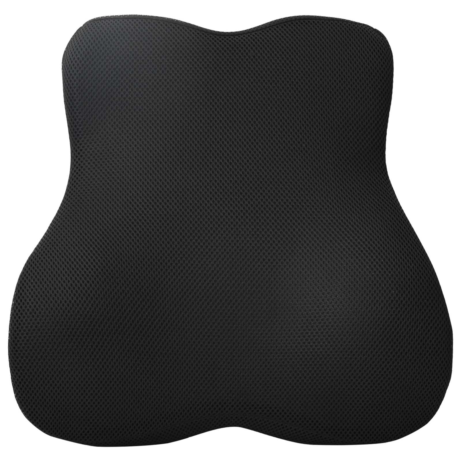 Cojín de respaldo negro de espuma viscoelástica, 40 x 40 x 11 cm, material de malla transpirable con funda extraíble para silla, sofá, cama, apoyo lumbar