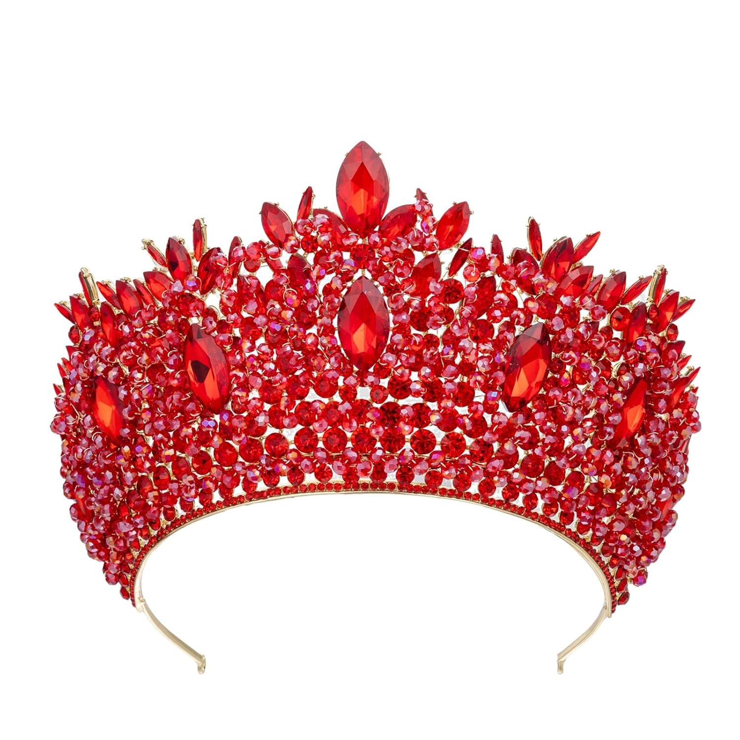Large Crystal Tiara Crown For Women Royal Queen Princess Rhinestone Headpiece Bridal Wedding Prom Pageant Accessories