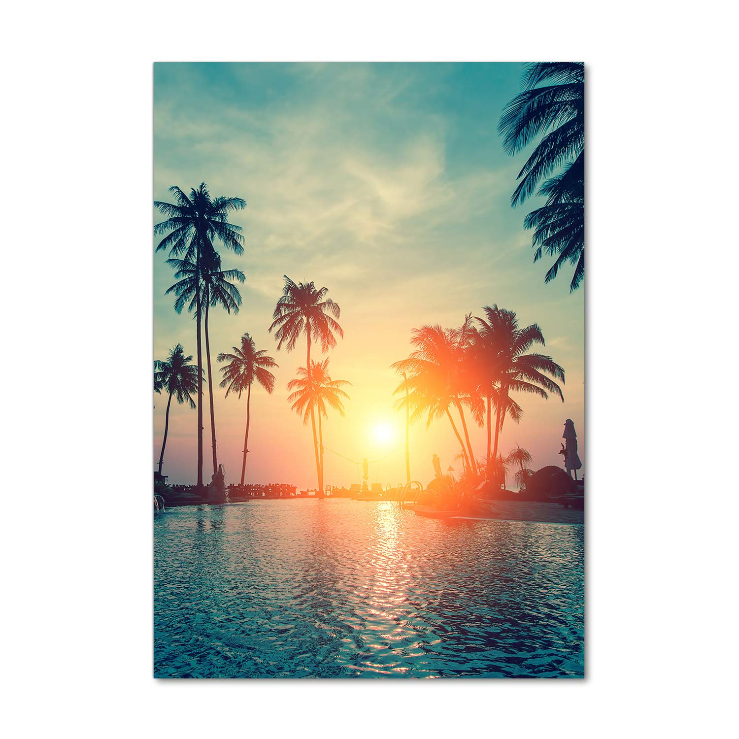 Déco mural derrière le plastique acrylique Tulup 70x100 tableau jaune plage tropicale
