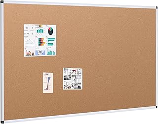 VIZ-PRO Large Cork Bulletin Board, 60 X 48 Inches, Wall-Mounted Corkboar...