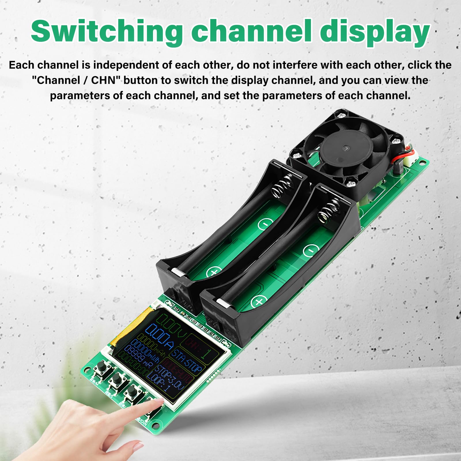 Testeur de capacité de batterie DC5V Module de résistance interne Capacité Tension Courant Puissance avec écran LCD de type C pour batterie au lithium double canal