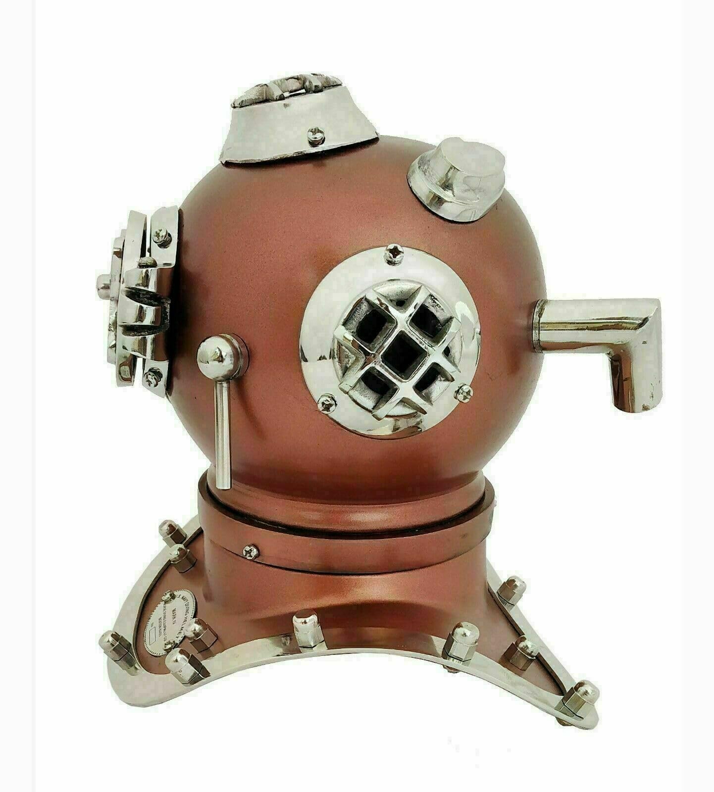 Generic US Navy Mark V Brass Diving Helmet Scuba Copper Antique Finish Home Collectible, As shown in image