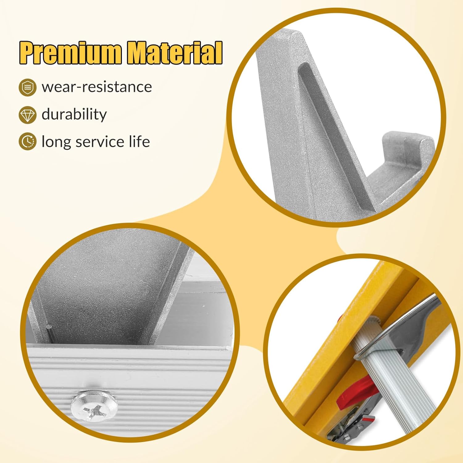 2X Extension Rung Locks Aluminum Accessories Stable High Performance Premium Sturdy Ladder Supply Replacement Ladder Parts, Large Rung Locks