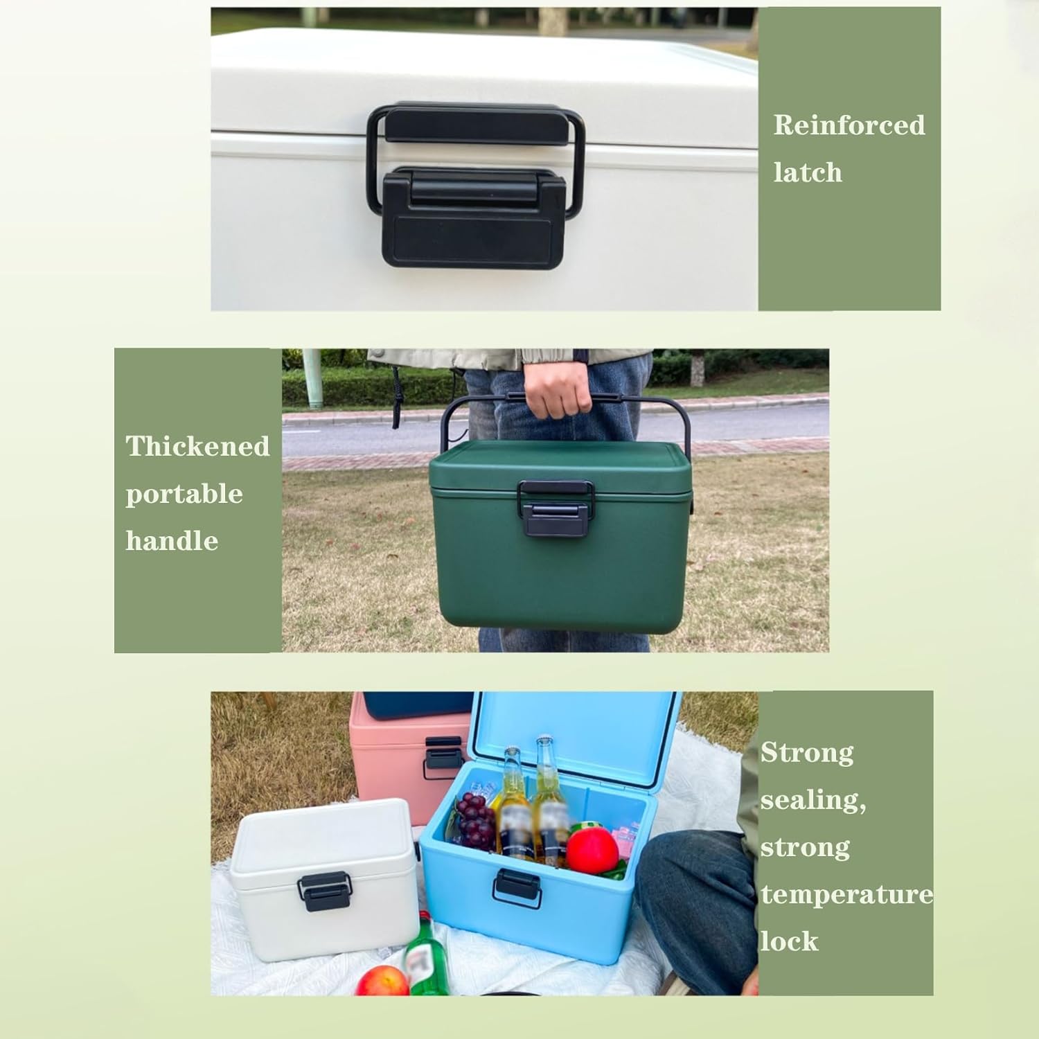 YUHANG Ice Box,Cooler Box,PU Foam Insulation,Stays Cool for up to 48 Hours,Ideal for Camping,Anglers and Travelling,12L