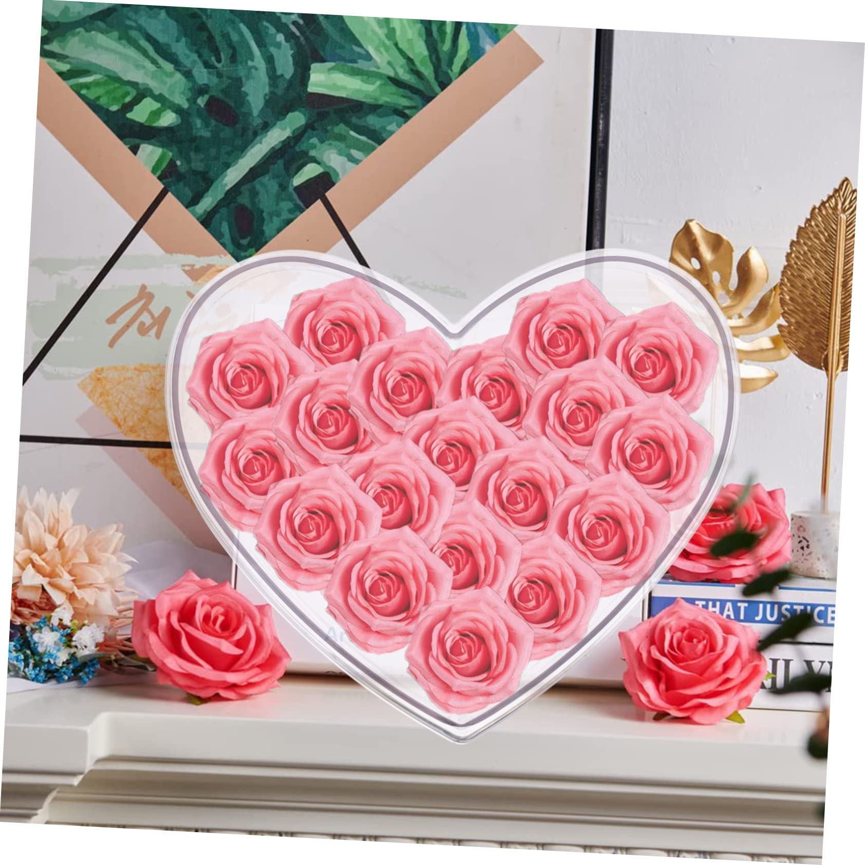 Ipetboom Scatola Confezione Coperture Nozze Piccolo Chiaro Cuore Plasmatore Fiore Rosa Decorazione Cuori Arrangiamenti Di Scatole Floreali Trasparente Acrilico