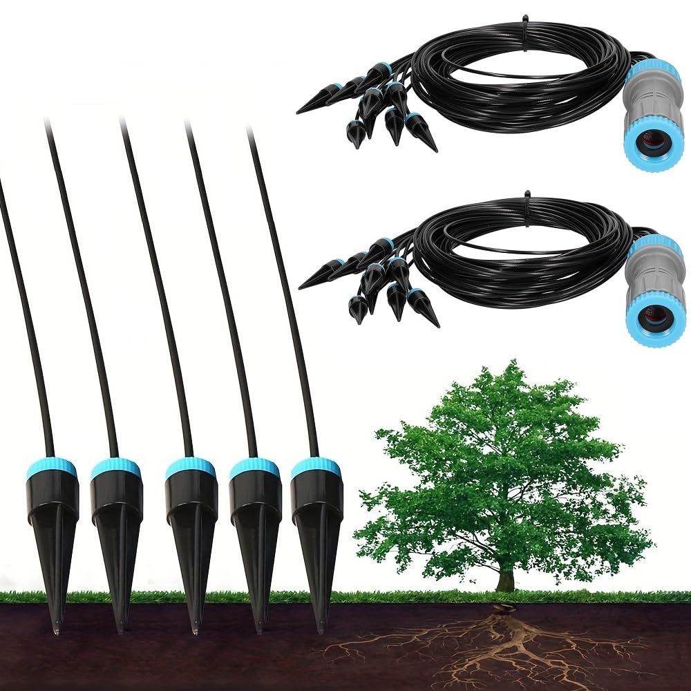 BAAQII 10 Dripping Head Plant Watering Drip Irrigation Kit, Quick Connect Garden Watering System Automatic Drip Irrigation Device for Yard Lawn Patio Greenhouse (2)