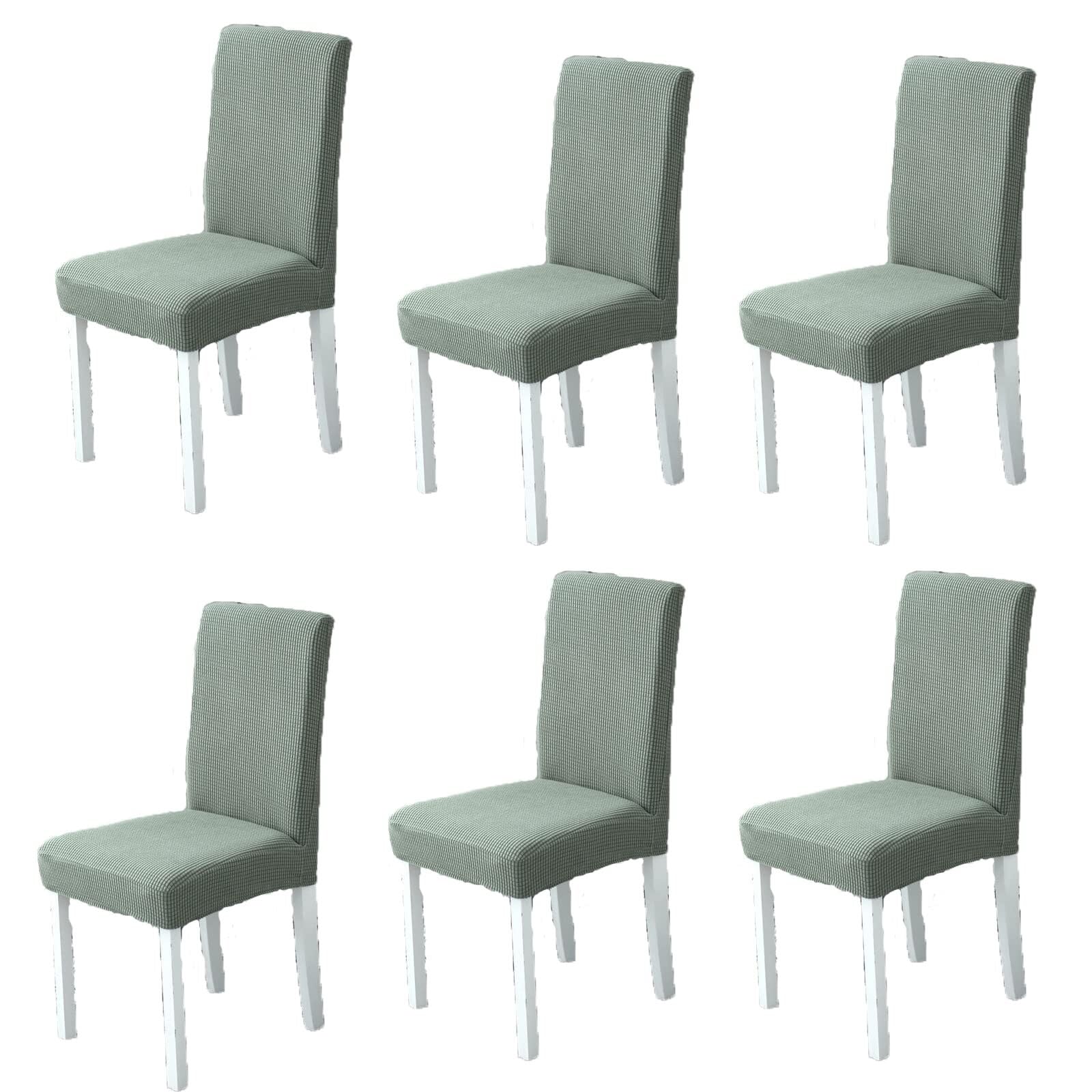 NMVAWIPT Elastic Spandex Chair Covers, Jacquard Slipcovers Stretch Removable Washable Protecter For Bar Hotel Wedding(#11,6pcs)