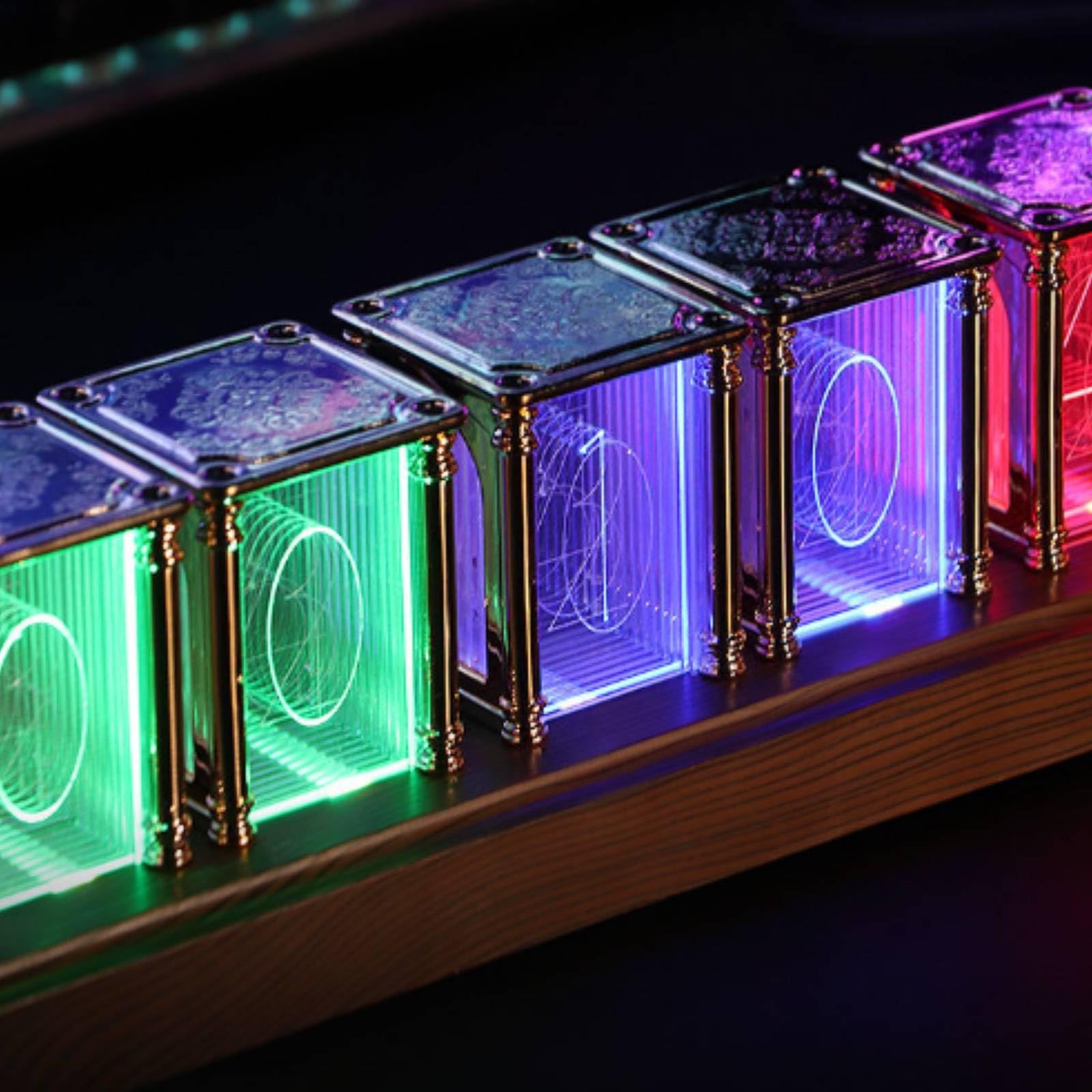 Horloge avec Éclairage RGB, Gris Avancé, 28x6.5x9cm