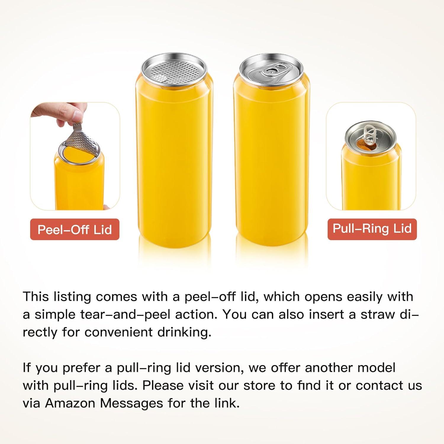 16.9OZ(500ml) Disposable Juice Bottles 100 Pack - Plastic Sealable Can Cups with Easy Tear Lids for Boba, Smoothie, Drinking, Clear Beverage Container (16.9, Fluid Ounces)