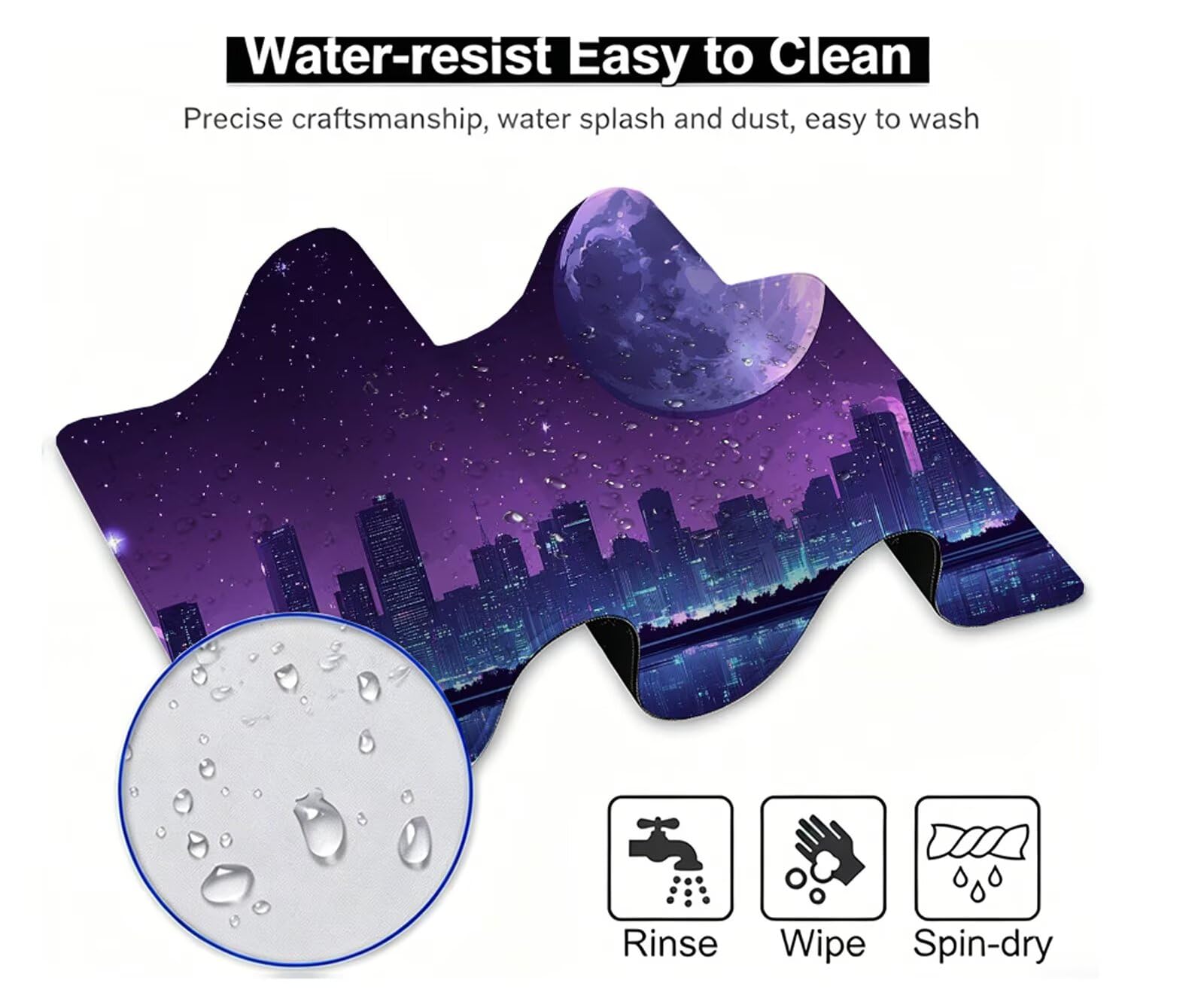 Tappetino Mouse Luna Tappetino Mouse XXL 150x80 cm Mouse Pad Architettura Sottomano Scrivania Ufficio Grande, Mousepad Gaming Antiscivolo Impermeabile, Tappeto per Desktop, PC, Gamer, Regalo W6-909