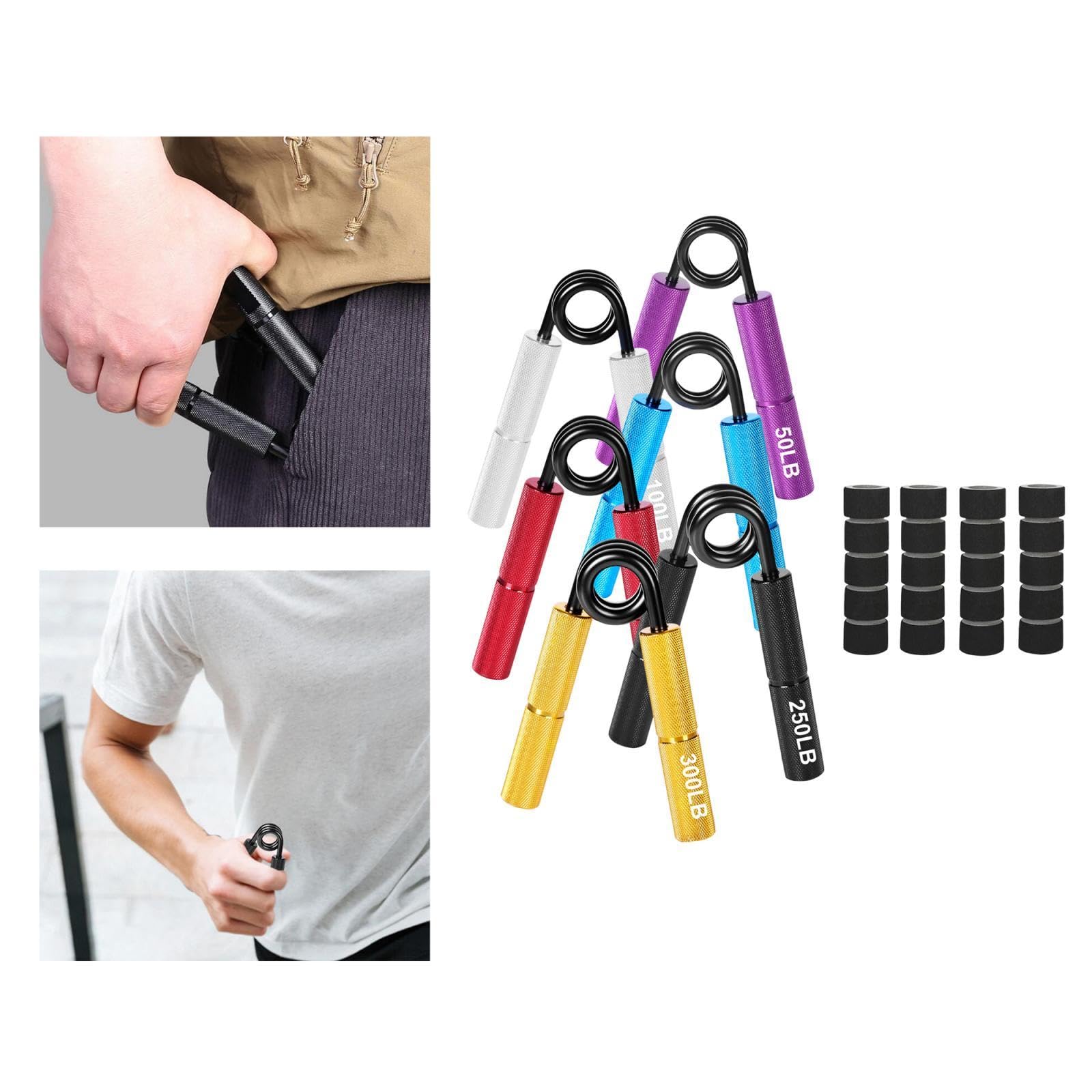 6 Piezas Fortalecedor de Mano Entrenador de Agarre Ejercitador de Dedos Herramienta de Ejercicio Muscular Material de Acero para