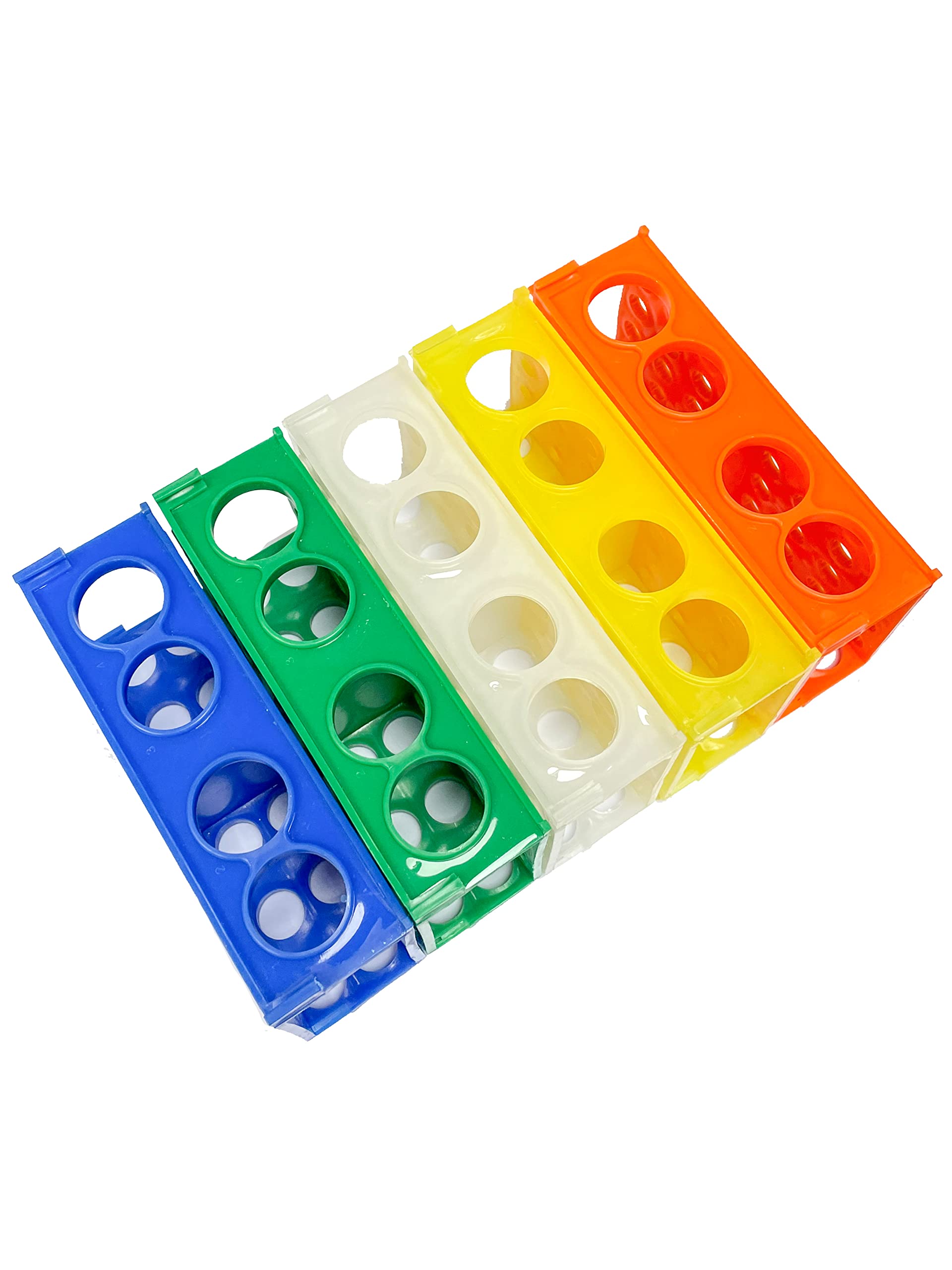 MUHWA Support pour Tubes à Essai 4 Positions, Plastique, Couleurs Assorties, Lot de 5 de Laboratoire