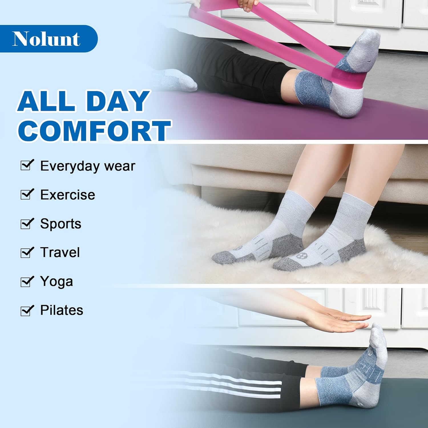 Diabetic Socks for Men,4 Pairs Ankle Diabetic Neuropathy Socks for Men Size 9-11/10-13/13-15. - Image 6