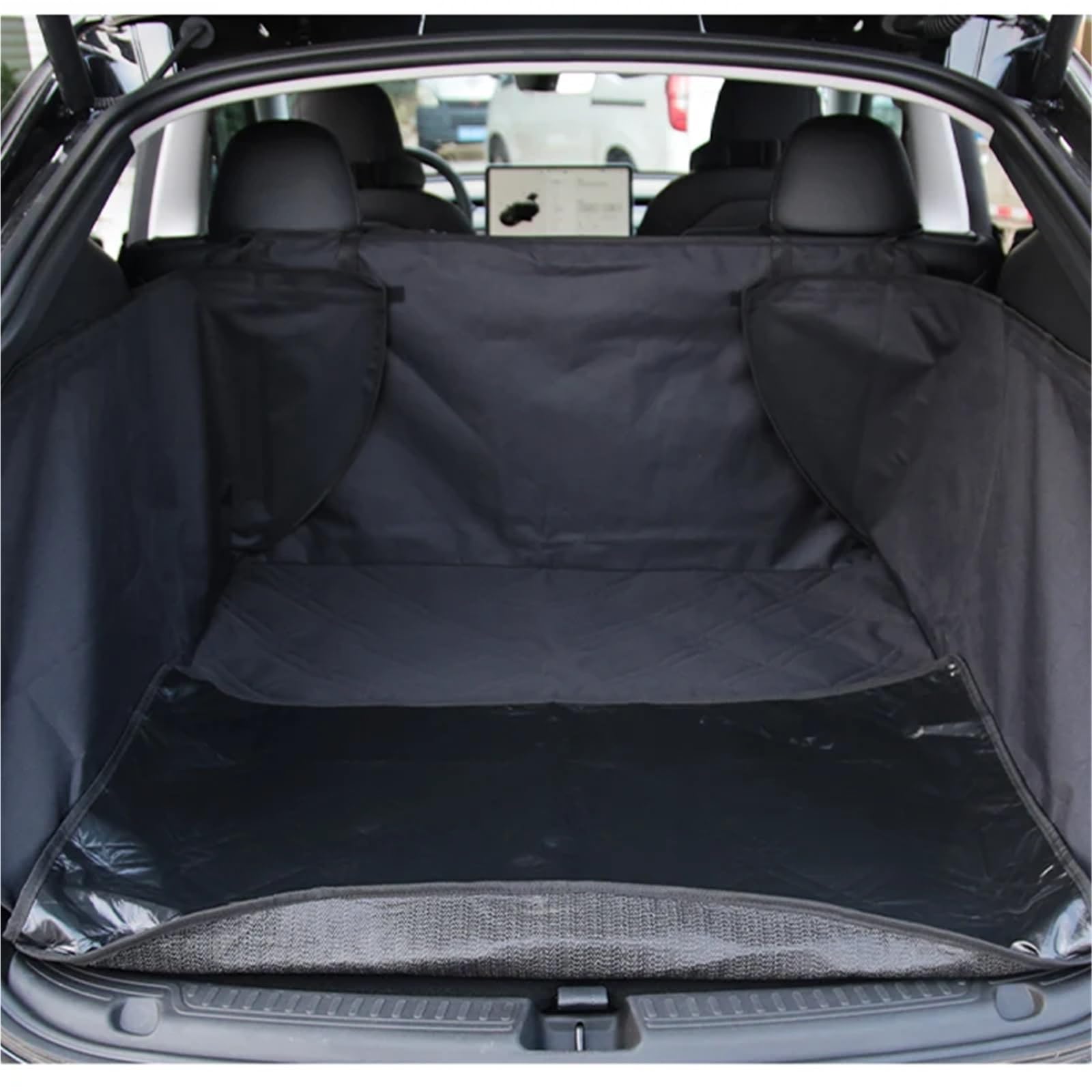 Protector Maletero Coche Alfombrilla para Maletero Trasero para Mascotas, Compatible con Tesla Model Y HW4.0 2024-23, Funda de Tela Oxford Impermeable para Asiento de Perro.