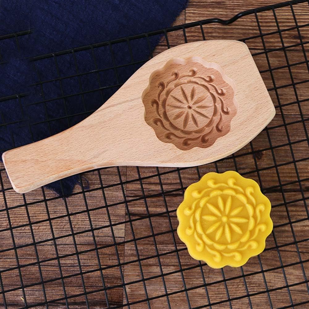 Keksausstecher, Plätzchenformen aus Holz, Kekse, Mondkuchenform, traditionelle chinesische Gebäckformen, Herbstfest-Kuchen, Mondwerkzeug, Kuchenform 3D