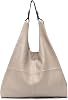 Womens Handbag Genuine Leather Slouchy Hobo Shoulder Bag Large Casual Soft Handmade Tote Bags Ladies Vintage Bucket Snap Shopping Bag with Zipper Cellphone Liner Bag Inside Grey