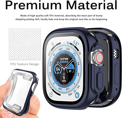 Miniatura 18 de Funda compatible con Apple Watch Series 3, 2, 1 de 1.496 pulgadas con protector de pantalla, cubierta dura de policarbonato antiarañazos a prueba