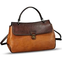 Genuine Leather Handbag Satchel for Women Retro Leather Crossbody Bag Pouch Vintage Ladies Handbag Purse