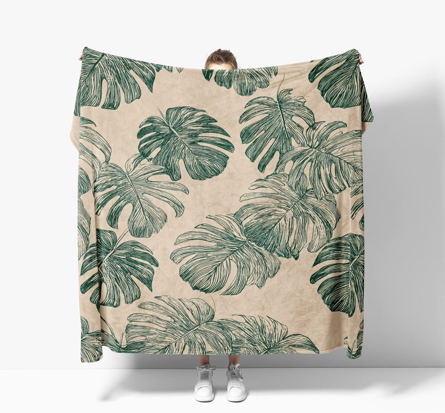 Couverture Polaire Monstera 3D Plaid Chaud en Microfibre pour Réchauffer vos Nuits sur le Lit