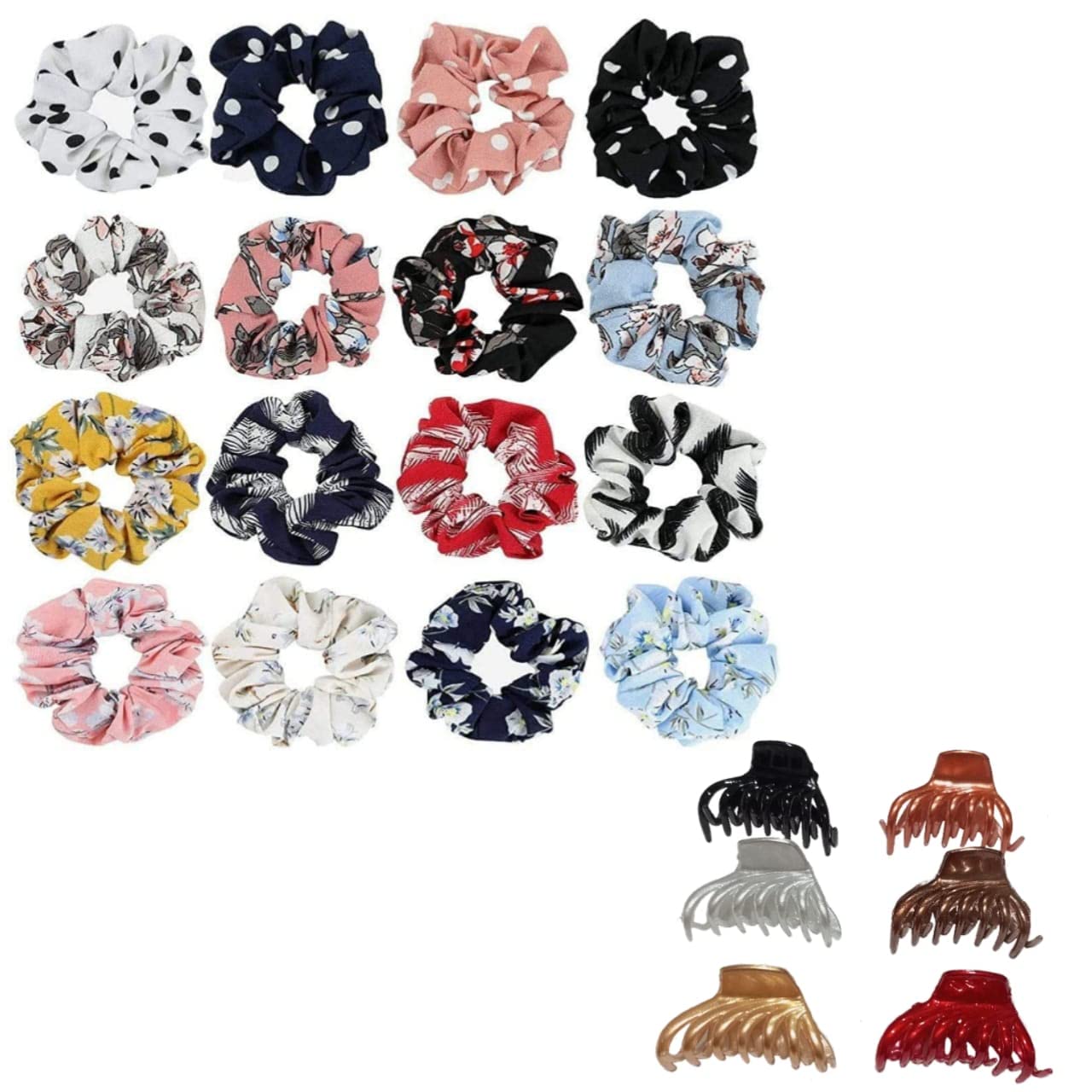 zintalic 12Pcs Silky High Glossy Printed Multicolor Rubber Band & 6 pcs Hair Clutcher(05) Hair Accessory Set (B09SWWN5FM) Amazon Price History, Amazon Price Tracker