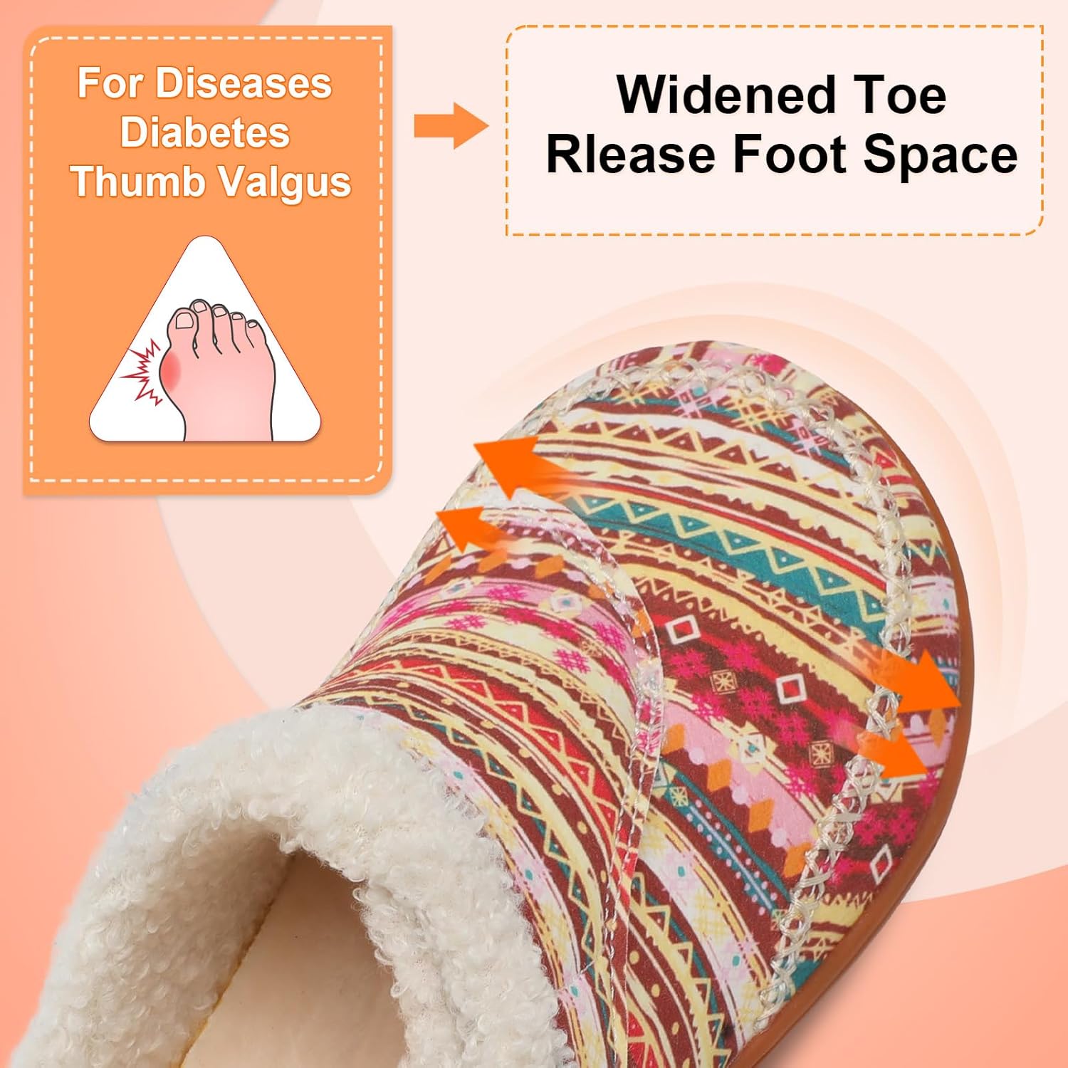 LeIsfIt Womens Wide Slippers Adjustable Diabetic Slippers Warm Cozy Slip on House Slipper Non-slip Memory Foam Winter House Shoes Indoor Outdoor - Image 7