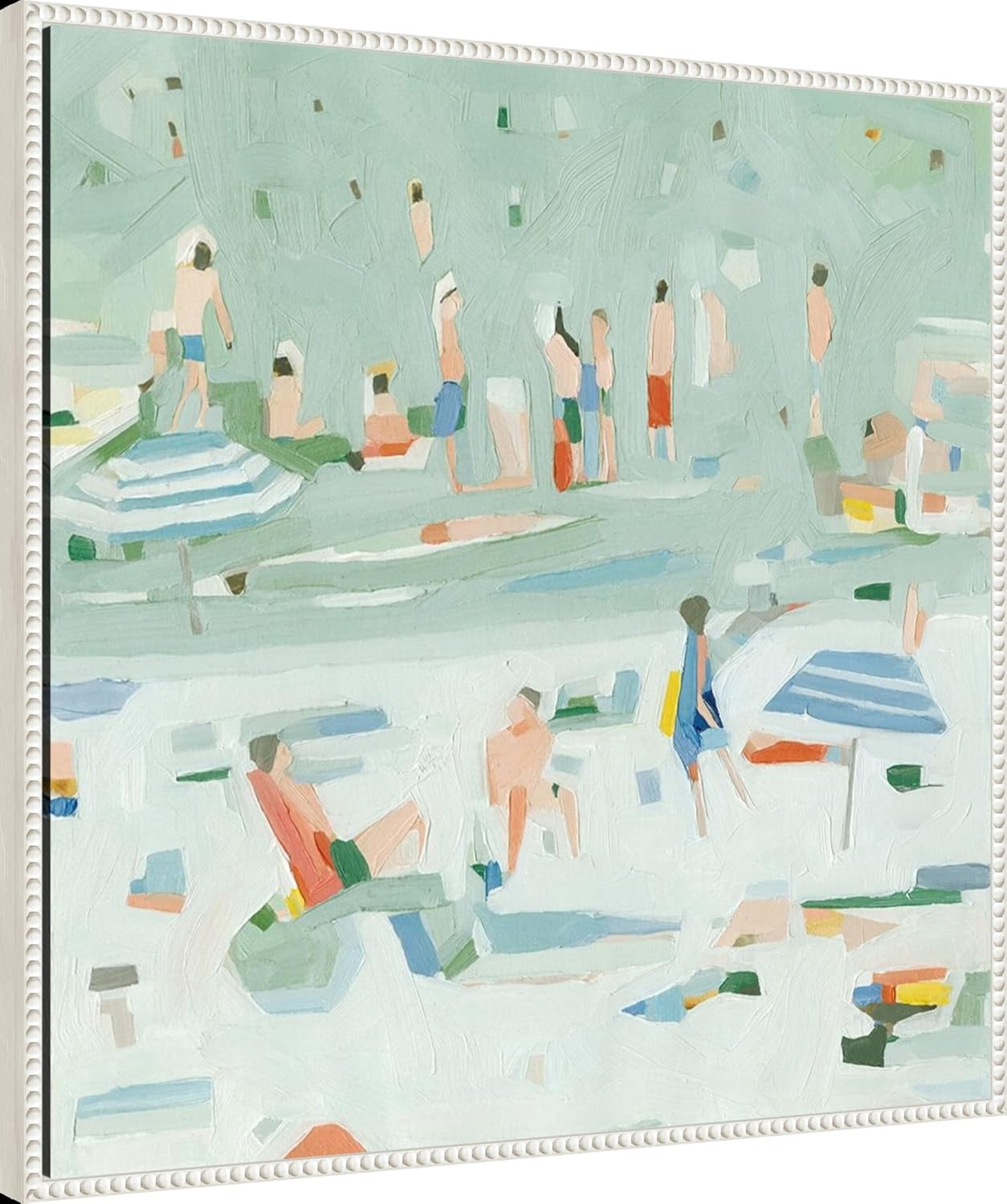 Amanti Art Framed Canvas Wall Art 30x30 Summer Confetti II by Emma Scarvey, Framed Wall Art Canvas, Beach Artwork, Traditional Decor, Large Poster Painting for Living Room, Bedroom, Bathroom, Kitchen