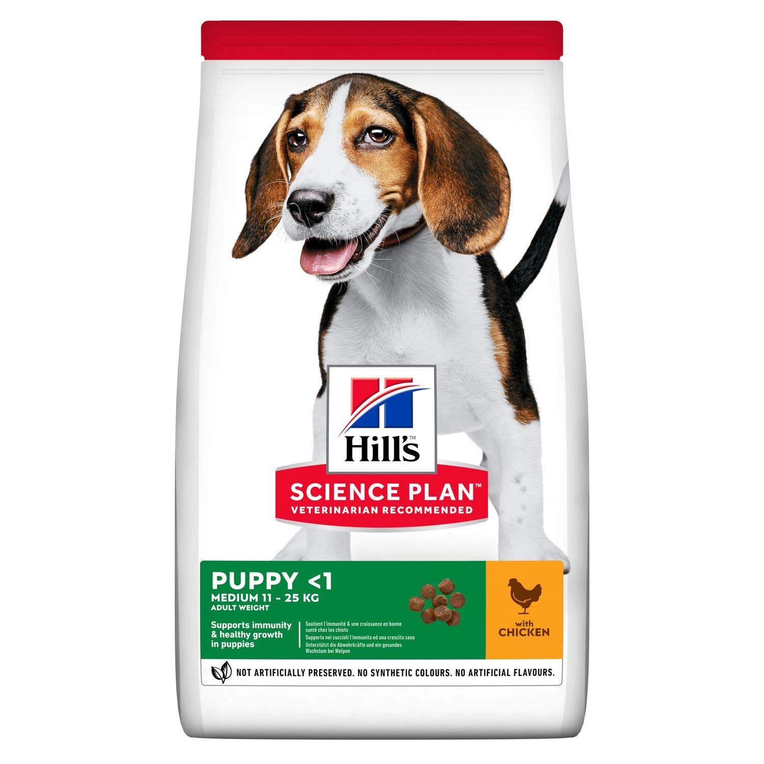 Science Plan Dry Puppy Food, Chicken Flavor For Medium Breeds, Complete and Balanced Diet, 800G Bag