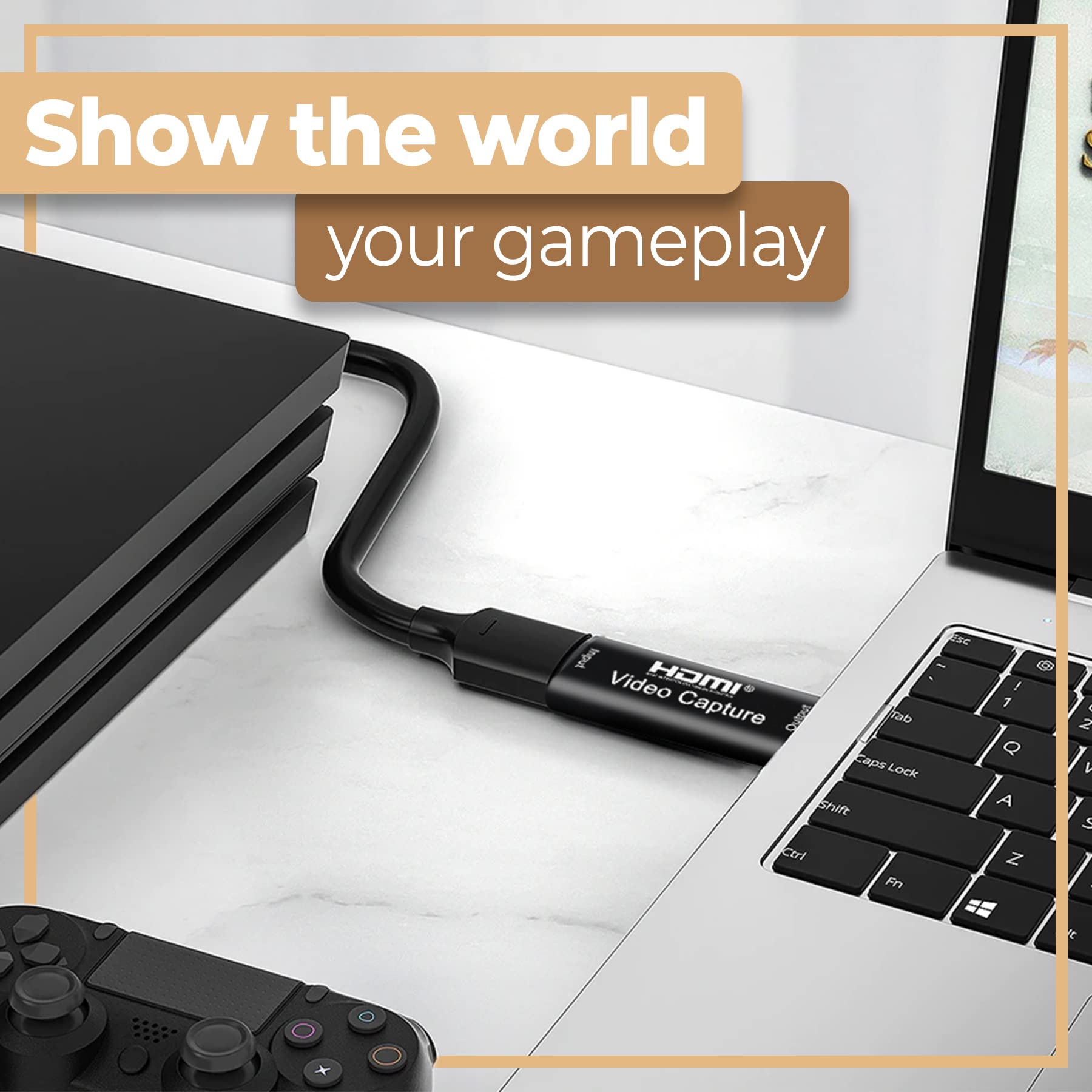 Retoo Scheda di registrazione video 4K HDMI a USB 2.0 Video Capture Card, Capture Device per PS5 PS4 Xbox Series X S Xbox One, trasmissione Live e Record per gaming, streaming, lezioni
