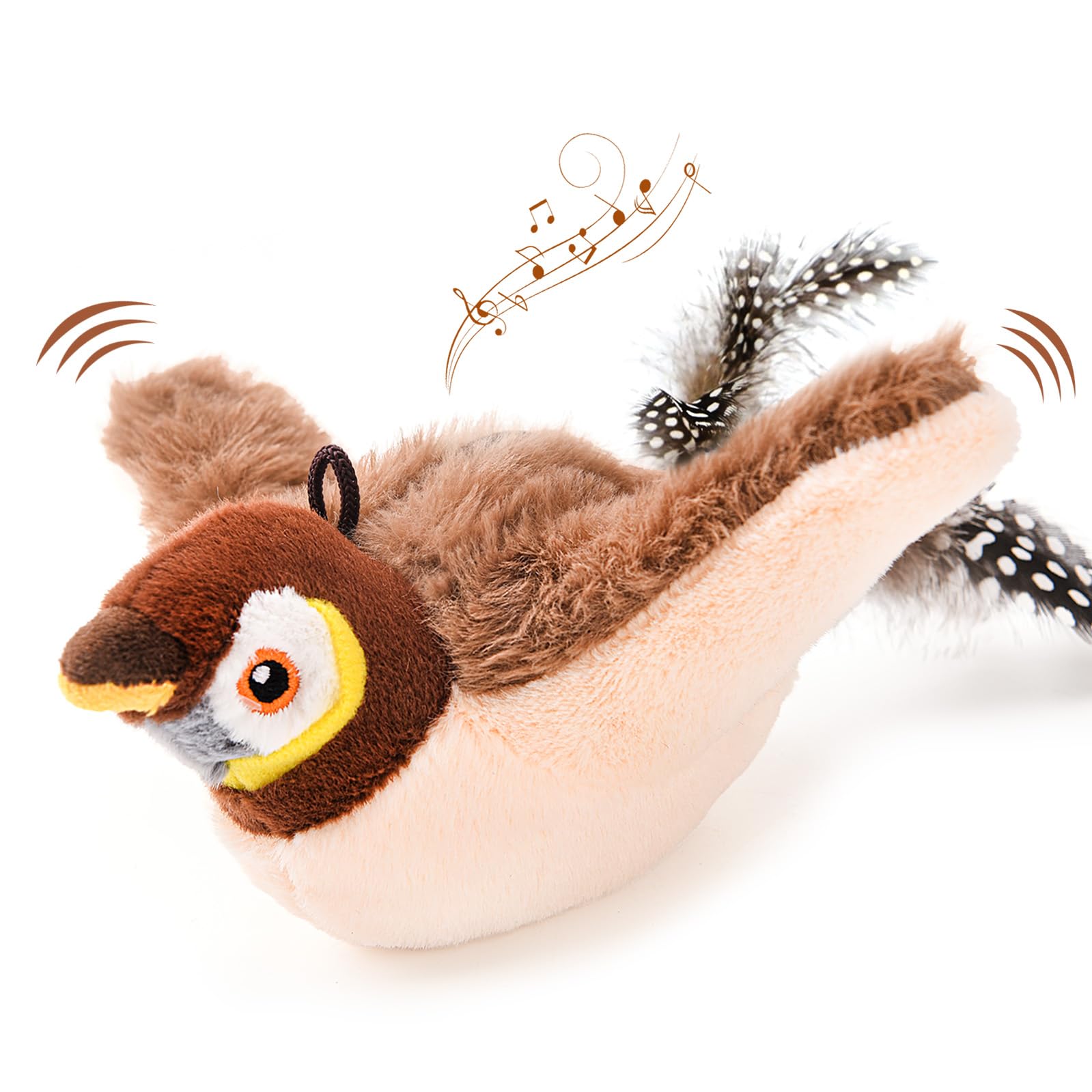 AUSCAT Flappy Bird Cat Toy, Simulated Chirping Bird Cat Toy Flapping Wings