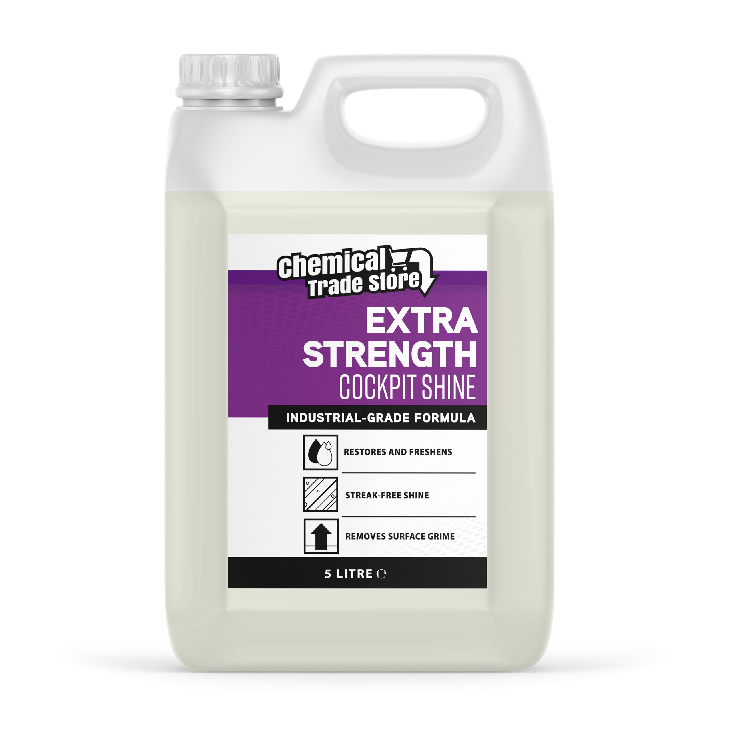 Chemical Trade Store - Cockpit Shine | Car Interior Cleaner Restores Dashboards and Trims - Suitable for Plastic, Rubber and Vinyl, Ideal for Car Detailing - 5 Litre
