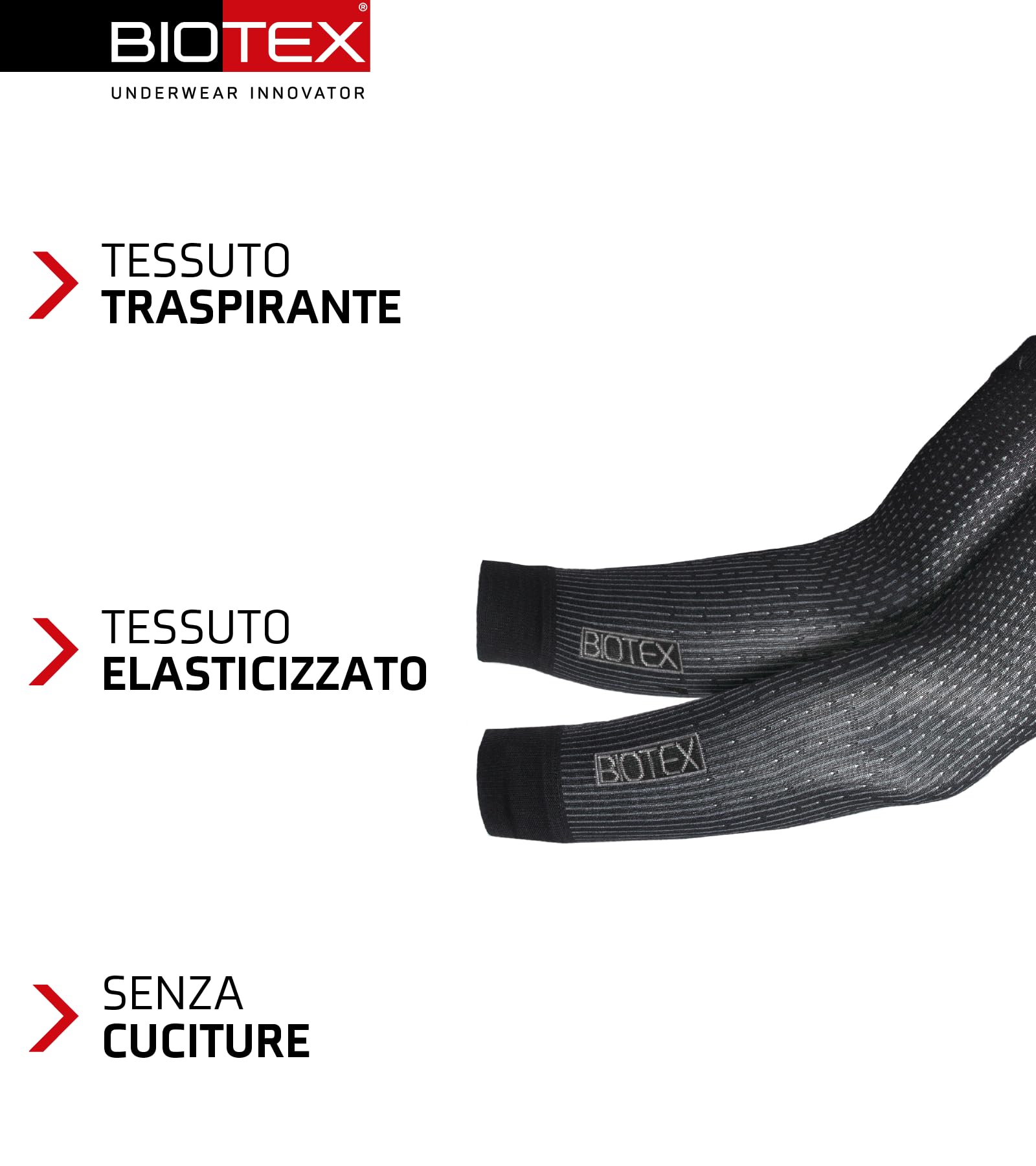BIOTEX Manicotti Light Super Leggeri, Isolamento Termico e Traspirabilità per Braccia, Ideali per Sport Outdoor