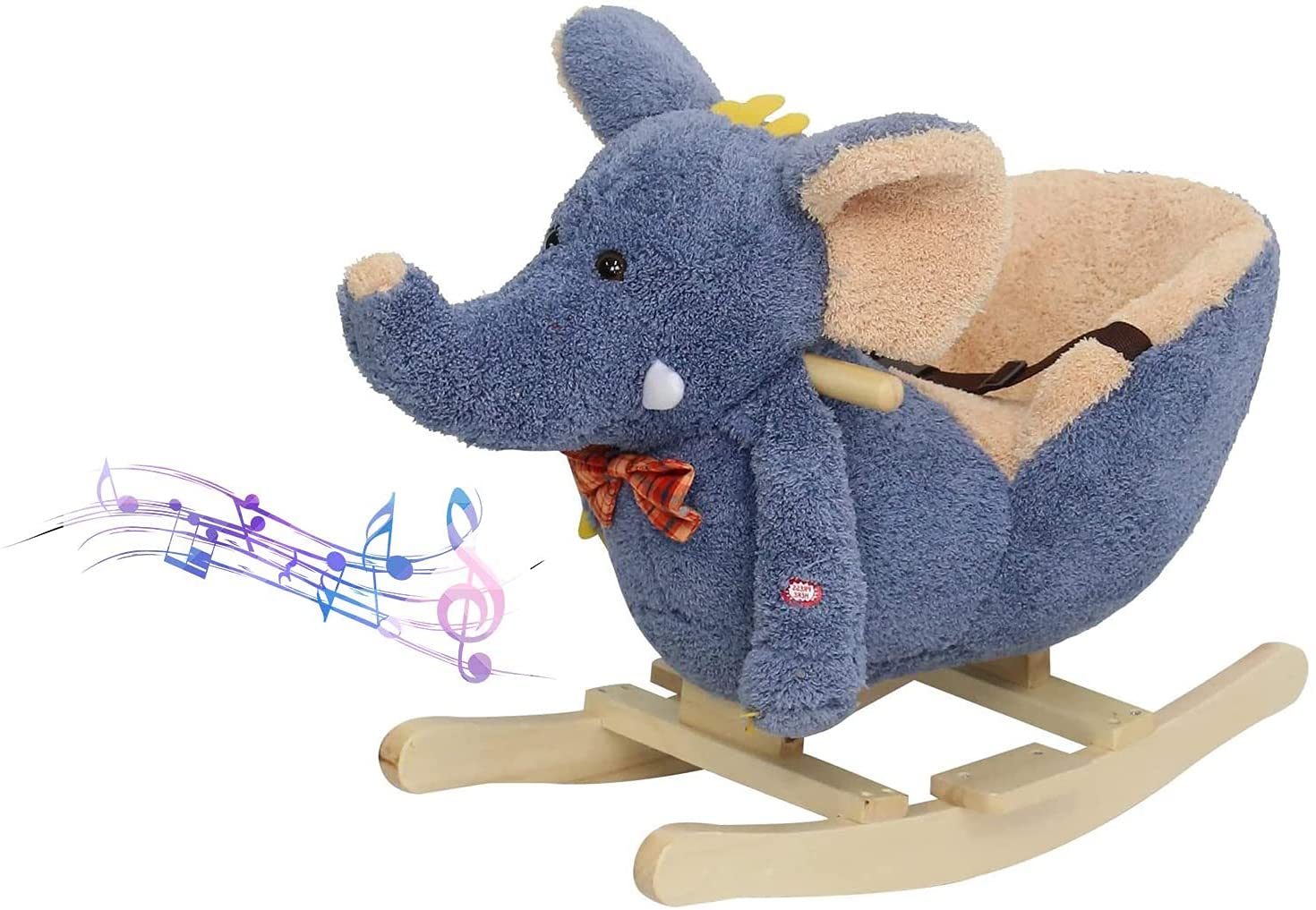Sangsan Baby Rocking Horse Nursery Stuffed, Elephant Rocker Toys with 32 Fun Songs Music for 1-3 Yea