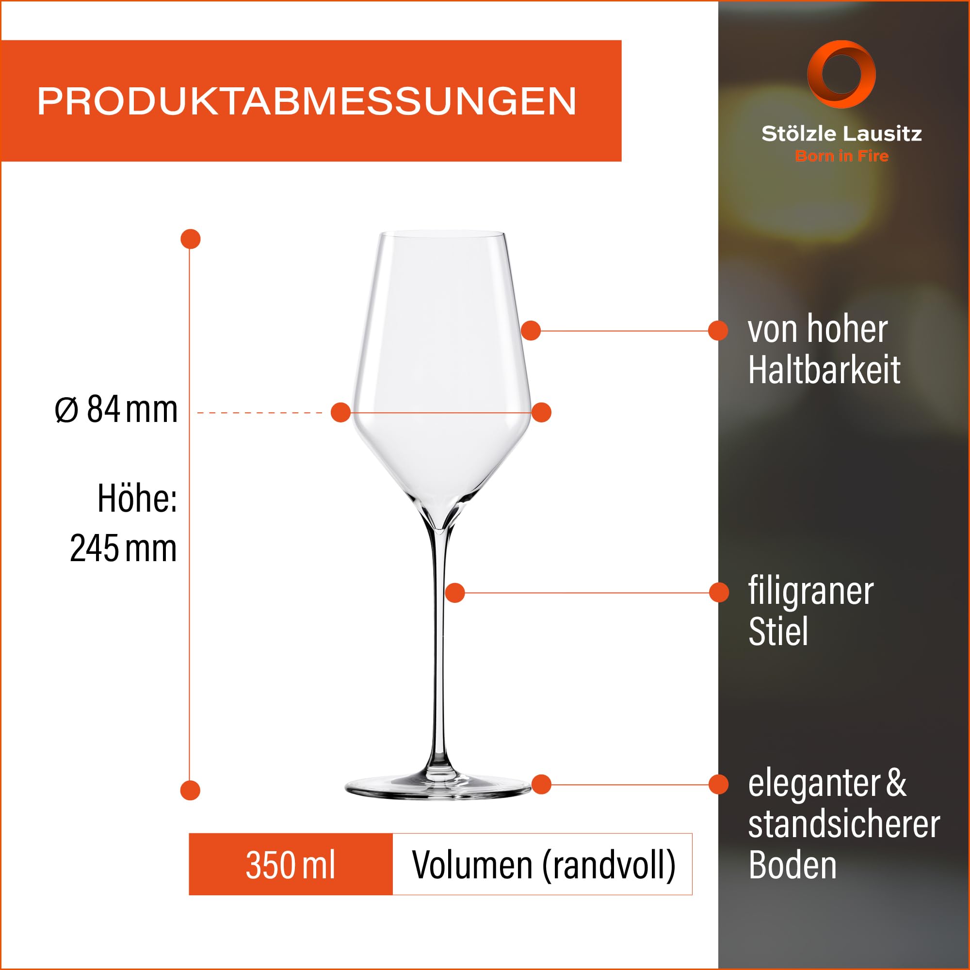 Stölzle Lausitz - Juego de 6 vasos Q1, hechos a mano y soplados a mano, copas de vino blanco, se recomienda lavar a mano