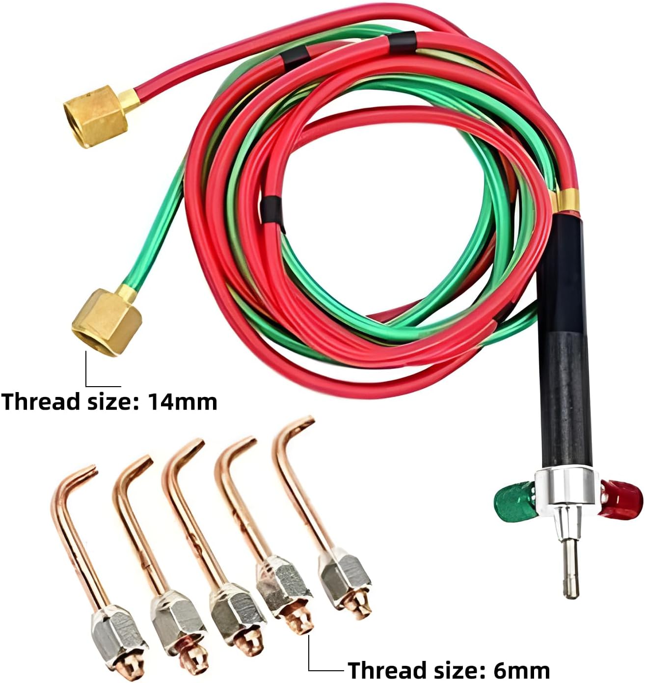 YaeTek Jewelry Micro Mini Gas Small Torch Welding Soldering Gun Soldering Torches Soldering kit with 5 Weld tips for Oxygen Cylinders with Hoses - Oxygen Welding Torch Acetylene for Jewelers Repair